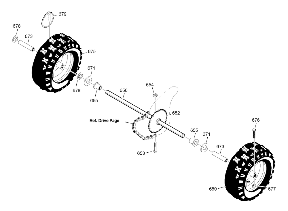 Wheels Diagram and Parts List for 1695505-18-2830-29 2008 Briggs and Stratton Snow Blower